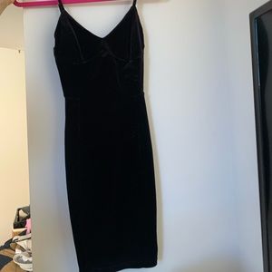 H&M Black Velvet Bodycon Dress XS